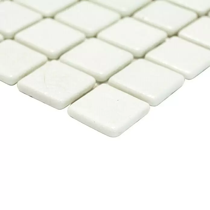 Mosaikfliese Quadrat Uni GM AS 1010 - 31,7 x 31,7 cm, Weiß, Matt - Detailaufnahme