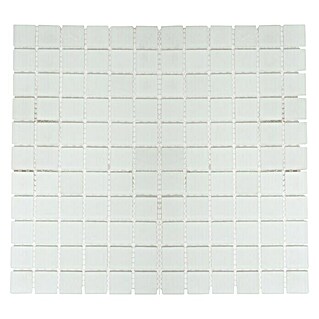 Mosaikfliese Quadrat Crystal CM 4045 (32,7 x 30,2 cm, Weiß, Matt)