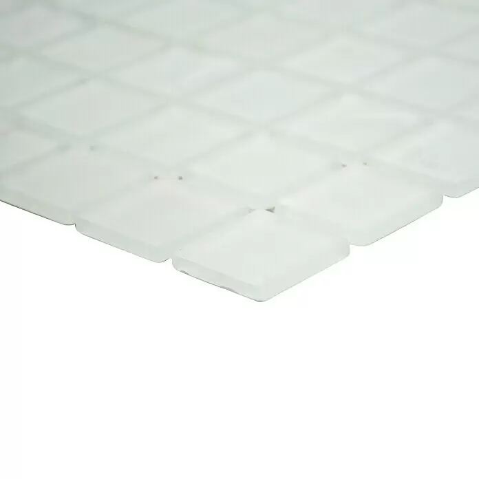 Mosaikfliese Quadrat Crystal CM 4045 - 32,7 x 30,2 cm, Weiß, Matt - Detailaufnahme