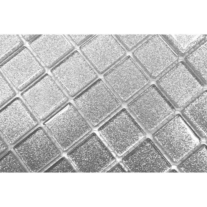 Mosaikfliese Quadrat Crystal CM 4SB6 (32,7 x 30,2 cm, Silber, Glänzend) | BAUHAUS