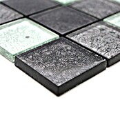 Mosaikfliese Quadrat Crystal XCM 8BS28 (30 x 30 cm, Silber/Schwarz, Glänzend) | BAUHAUS