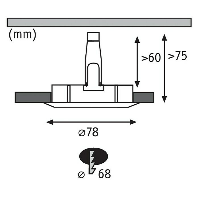 Paulmann LED-Einbauleuchte (6,5 W, Eisen gebürstet, Durchmesser: 7,8 cm, GU10)