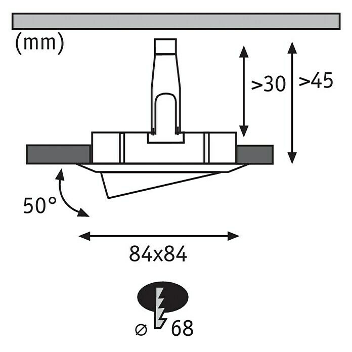 Paulmann LED-Einbauleuchte (6,5 W, Weiß, L x B: 8,4 x 8,4 cm)