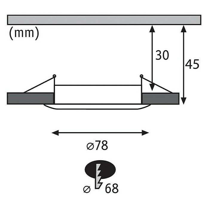 Paulmann LED-Einbauleuchte (6,5 W, Eisen gebürstet, Durchmesser: 7,8 cm)