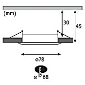 Paulmann LED-Einbauleuchte (6,5 W, Eisen gebürstet, Durchmesser: 7,8 cm)