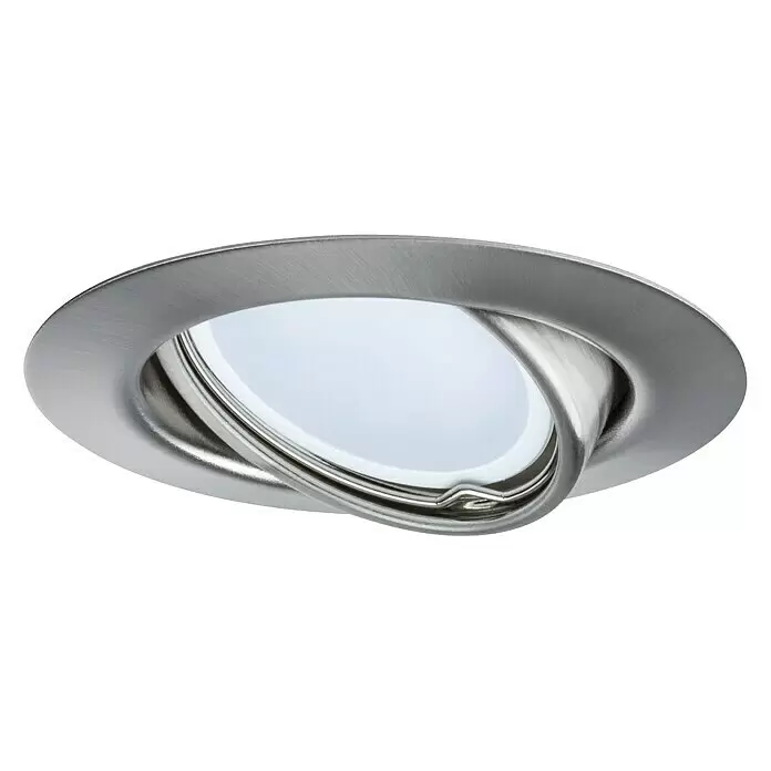 Paulmann Set de focos LED empotrables Base Coin - 5 W, Hierro cepillado, 3 ud., Blanco cálido - Vista ascendente
