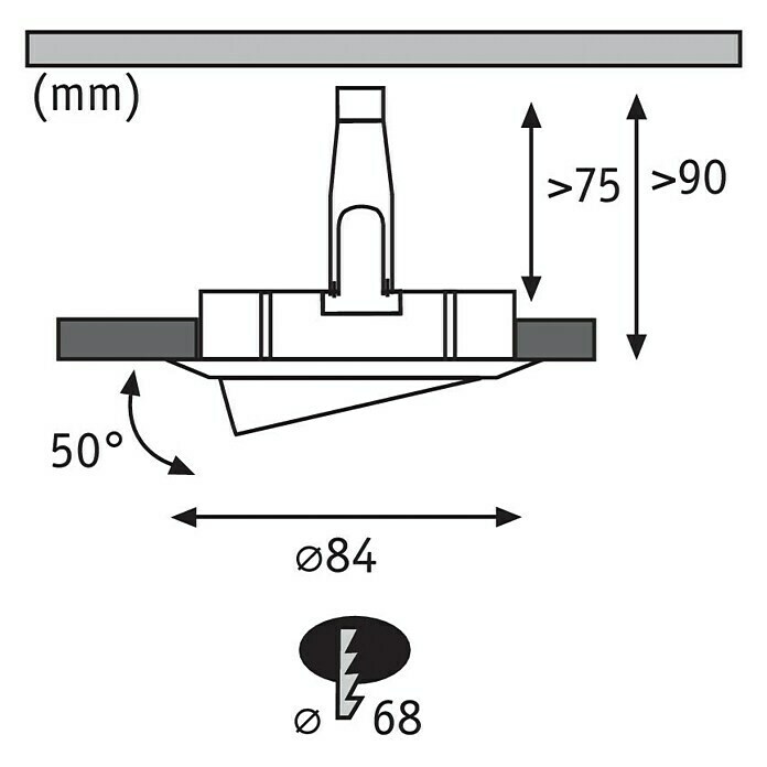 Paulmann Led-inbouwverlichtingset (6,5 W, Geborsteld ijzer, Diameter: 8,4 cm, 3 stk., GU10)