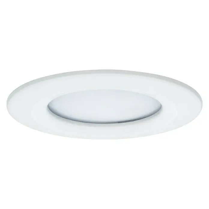 Paulmann Nova Set de focos LED empotrables Nova Coin Reto - 6,5 W, 3 ud., Blanco cálido, Diámetro: 7,8 cm, Blanco - Una luz de techo LED blanca con forma redonda y una fuente de luz brillante en el centro. Perfecta para interiores modernos.