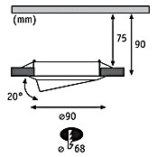 Paulmann LED-Einbauleuchte (5 W, Weiß, Durchmesser: 9 cm, GU10)