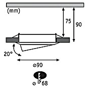 Paulmann LED-Einbauleuchten-Set (5 W, Eisen gebürstet, Durchmesser: 9 cm, 3 Stk., GU10)