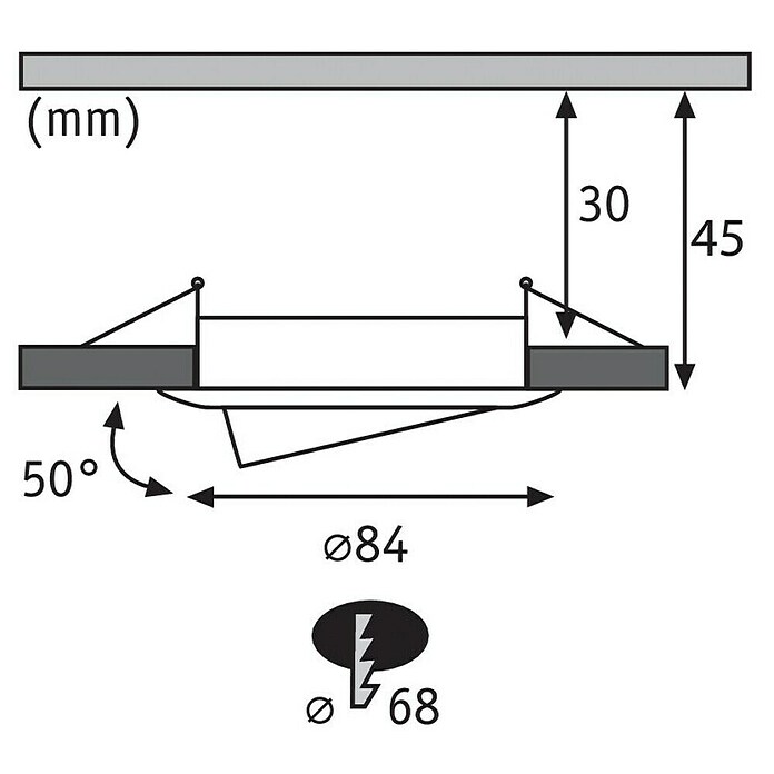 Paulmann Downlight LED empotrable (6,5 W, Blanco, Diámetro: 8,4 cm)