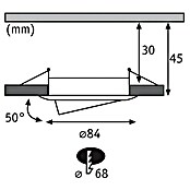 Paulmann Downlight LED empotrable (6,5 W, Blanco, Diámetro: 8,4 cm)