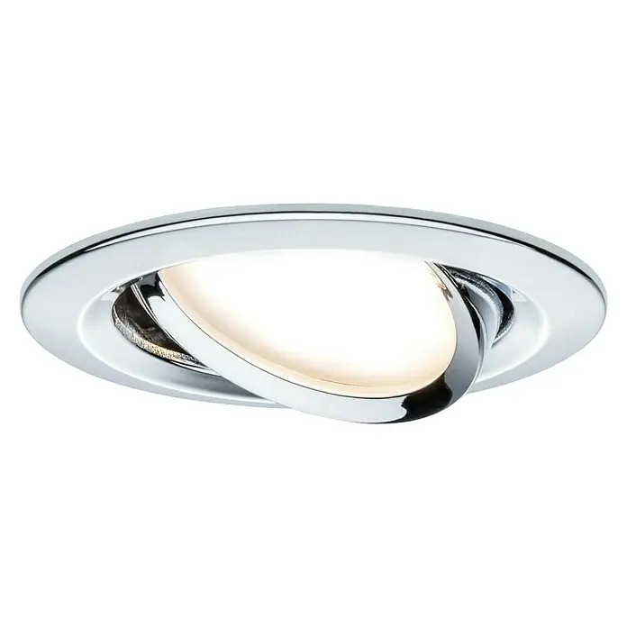 Paulmann Nova Set de focos LED empotrables Nova Coin Orientable - 6,5 W, 3 ud., Blanco cálido, Diámetro: 8,4 cm, Cromo - Foco empotrable con marco cromado y elemento de iluminación LED giratorio para una iluminación flexible en el espacio habitable.
