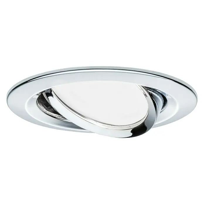 Paulmann Nova Set de focos LED empotrables Nova Coin Orientable - 6,5 W, 3 ud., Blanco cálido, Diámetro: 8,4 cm, Cromo - Lámpara de techo con marco cromado y cubierta blanca para una iluminación moderna y elegante.
