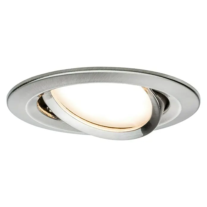 Paulmann Nova LED-Einbauleuchten-Set - 6,5 W, 3 Stk., Warmweiß, 8,4 cm, Eisen gebürstet - Deckeneinbauleuchte mit ringförmigem Design, gebürstetem Metallrahmen und warmweißem Licht für eine moderne Beleuchtungslösung.