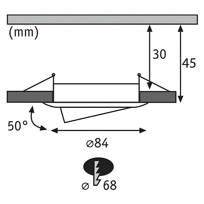 Paulmann Downlight LED empotrable (6,5 W, Aluminio, Diámetro: 8,4 cm)