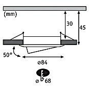 Paulmann Downlight LED empotrable (6,5 W, Aluminio, Diámetro: 8,4 cm)