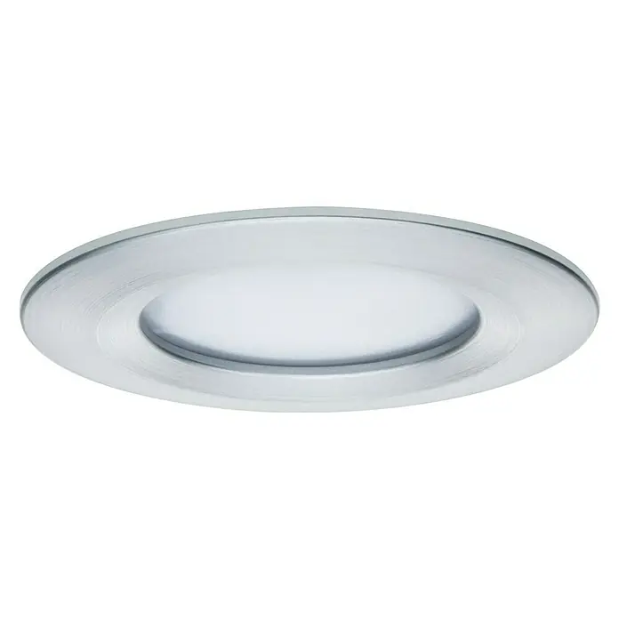 Paulmann Set de focos LED empotrables Nova Reto Rigid - 6,5 W, Aluminio, 3 ud., Blanco cálido, Diámetro: 7,8 cm, IP44 - Foco empotrable LED redondo y plano con bisel plateado para una iluminación moderna. Proporciona una iluminación brillante y uniforme.