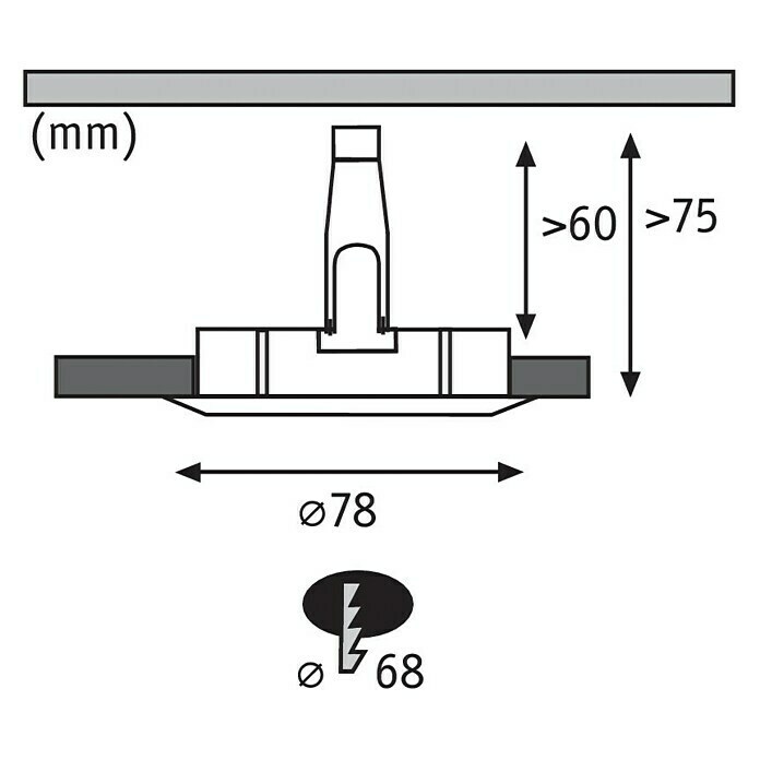 Paulmann LED-Einbauleuchten-Set (6,5 W, Aluminium, Durchmesser: 7,8 cm, 3 Stk., IP44)
