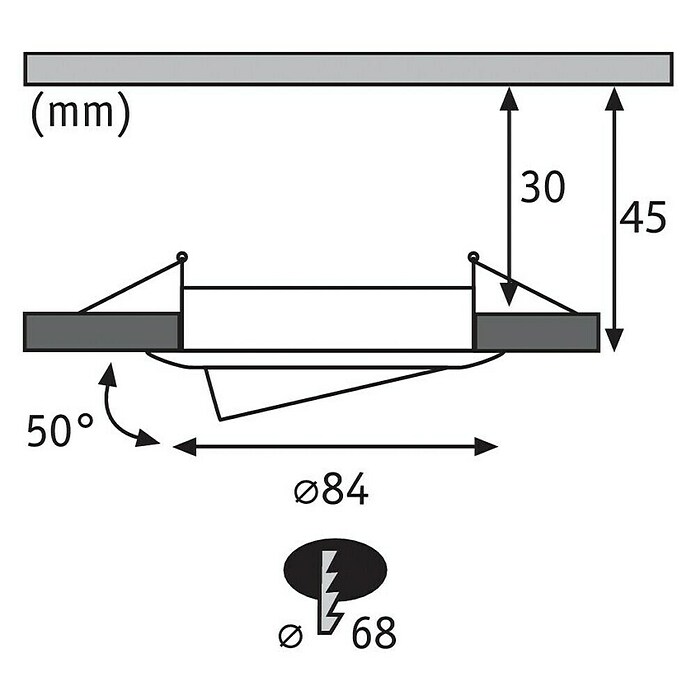 Paulmann Downlight LED empotrable (6,5 W, Blanco, Diámetro: 8,4 cm)
