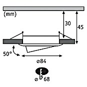 Paulmann Downlight LED empotrable (6,5 W, Blanco, Diámetro: 8,4 cm)