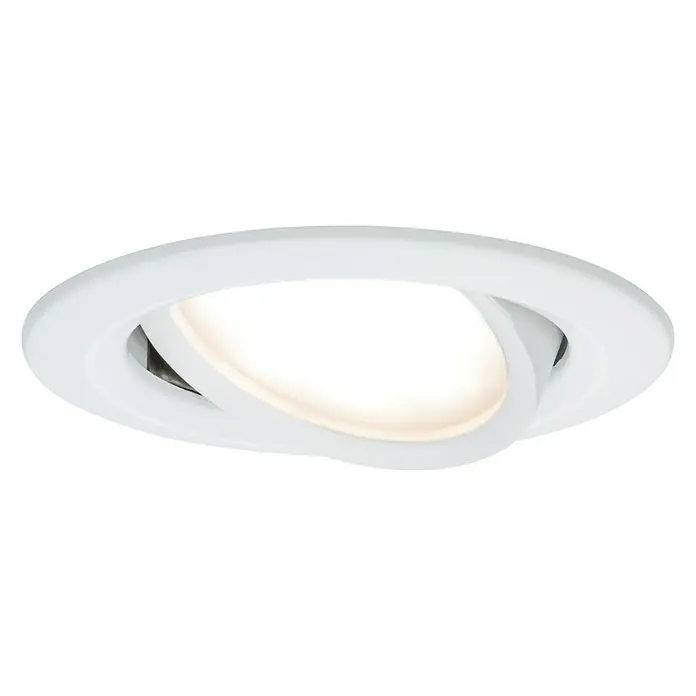 Paulmann Nova Set de focos LED empotrables Nova Coin orientable - 6,5 W, 3 ud., Blanco cálido, 8,4 cm, Blanco - Luz empotrable con cabezal ajustable para iluminación flexible, ideal para interiores modernos. La carcasa es en elegante blanco.
