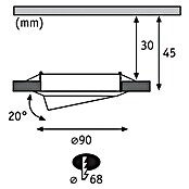 Paulmann Ugradbena LED svjetiljka (5 W, Bijelo, Promjer: 9 cm)