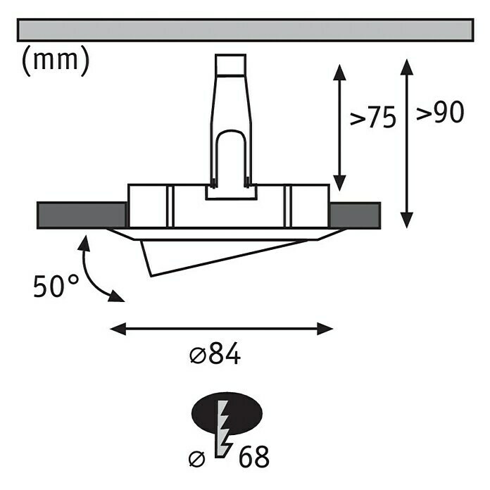 Paulmann LED-Einbauleuchte (6,5 W, Weiß, Durchmesser: 8,4 cm, GU10)