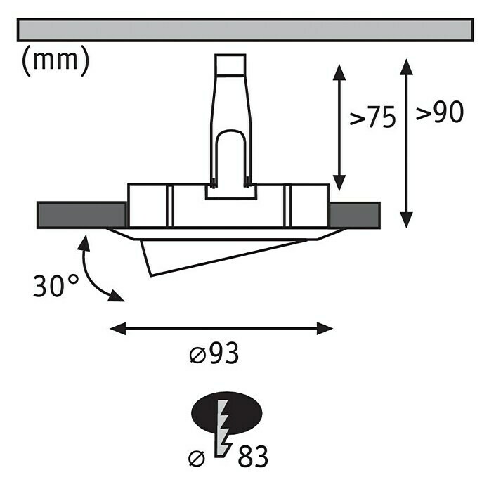 Paulmann LED-Einbauleuchte (7 Eisen IP65, 3 BAUHAUS W, | Warmweiß, gebürstet, Stk.)