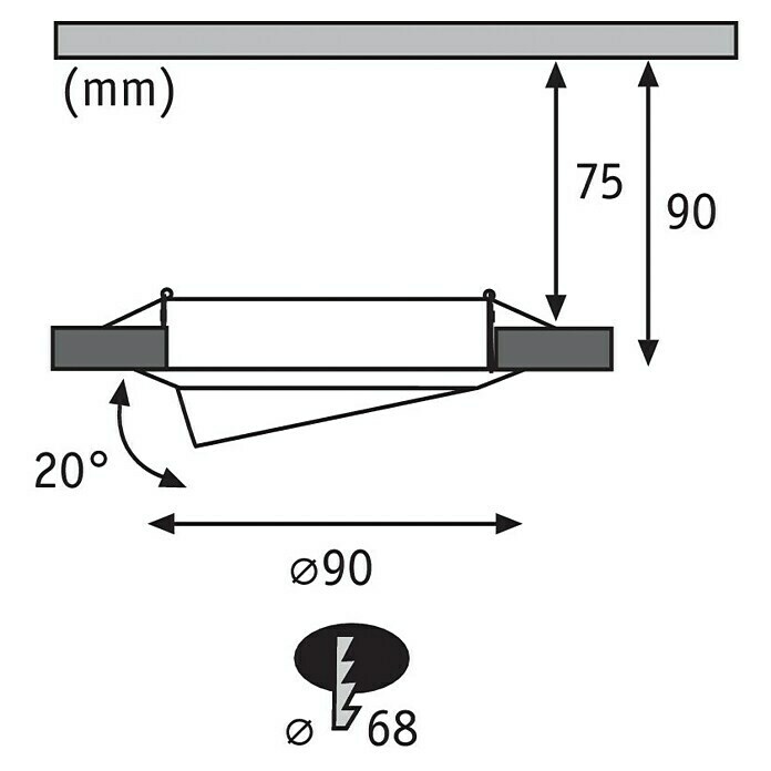 Paulmann LED-Einbauleuchten-Set (5 W, Weiß, Durchmesser: 9 cm, 3 Stk., GU10)