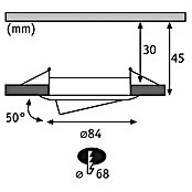 Paulmann Downlight LED empotrable (6,5 W, Hierro cepillado, Diámetro: 8,4 cm)