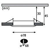 Paulmann Ugradbena LED svjetiljka (6,5 W, Bijelo, Promjer: 7,8 cm)