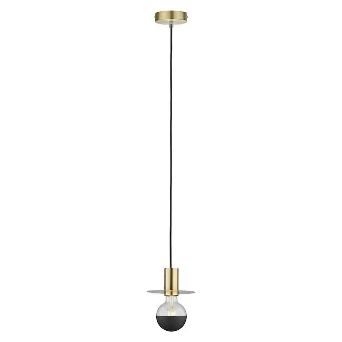 Paulmann Pendelleuchte Stian - Messing, 150 cm, 20 W, E27 - Elegante Pendelleuchte mit Messingdetails und einer Glühbirne mit schwarz getöntem Boden. Stilvolle Beleuchtung für jeden Raum.