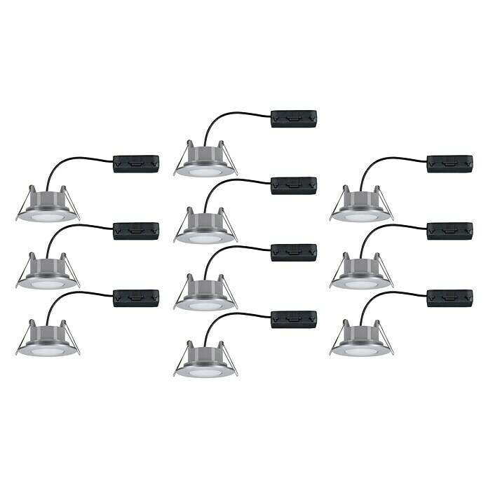 Paulmann LED-Einbauleuchten-Set Calla6 W, Chrom, Neutralweiß, IP65 Front View