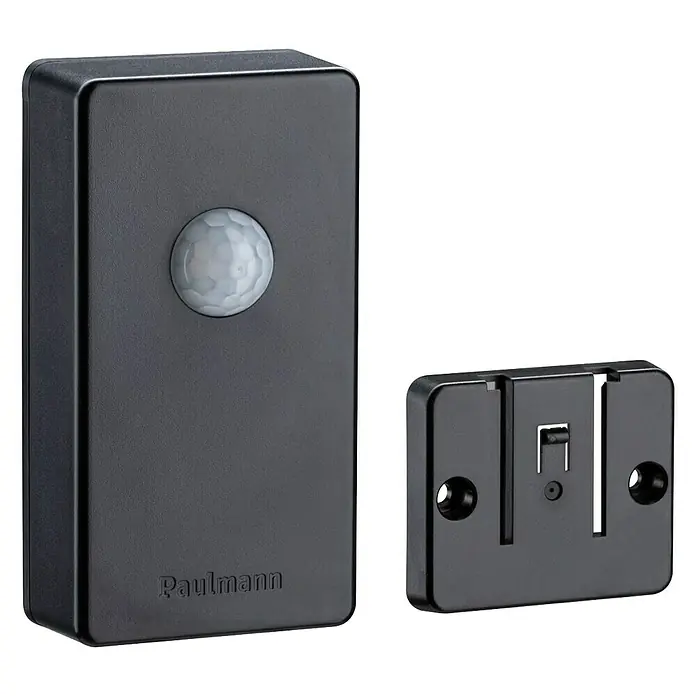 Paulmann Plug & Shine Sensor de movimiento - Antracita - Detector de movimiento para exteriores Paulmann negro con soporte de montaje para pared y techo.