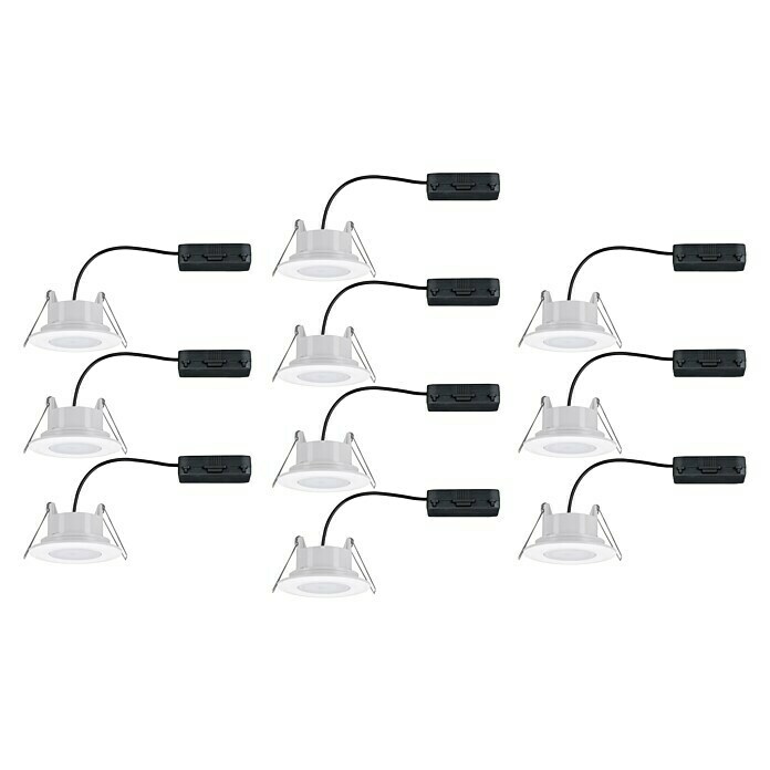 Paulmann LED-Einbauleuchten-Set Calla6 W, Weiß, Neutralweiß, IP65 Front View