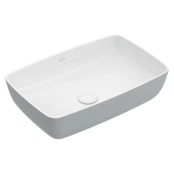 Villeroy & Boch Artis Aufsatzwaschbecken - 58 x 38 cm, Ohne Spezialglasur, Hahnloch: Ohne, Ohne Überlauf, French Linen - Elegantes Aufsatzwaschbecken in rechteckiger Form von Villeroy & Boch, ideal für moderne Badezimmerdesigns.