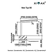 Ximax Carport Neo 90 (4,95 x 2,76 m, Einfahrtshöhe: 2,1 m, Schneelast: 112 kg/m²)