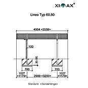 Ximax Linea Carport 80 (4,95 x 2,73 m, Einfahrtshöhe: 2,76 m, Schneelast: 100 kg/m²)