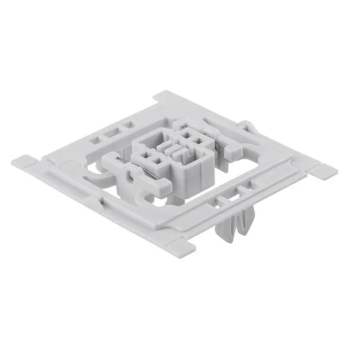 Homematic IP Adapter EQ3-ADA-S - 1 Stk., Passend für: Siemens Schalter DELTA miro/DELTA line/DELTA style - Weißer Fensterheber-Clip.  Dieses Teil hält die Fensterhebermechanik sicher an der Fensterscheibe.