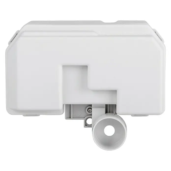 Homematic IP Funkschalter HmIP-FSI16 - Unterputz, 230 V, 16 A, 3.220 W - Abbildung einer weißen Waschmaschine Ablaufbox mit klaren, sauberen Linien und minimalistischem Design.