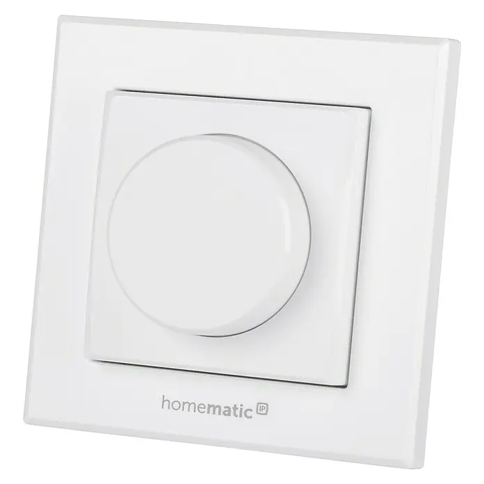 Homematic IP Funk-Wandtaster HmIP-WRCR - Weiß, Batteriebetrieben, 29 x 86 x 86 mm - Homematic IP Wandtaster Dimmer zur Steuerung der Beleuchtung im Smart Home, einfache Installation und intuitive Bedienung.