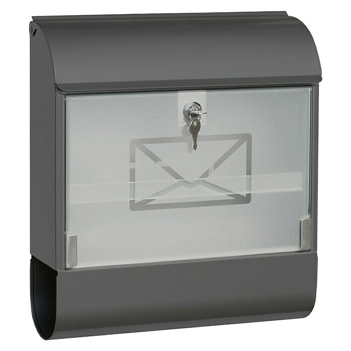 Lienbacher Briefkasten (Verzinktes Stahlblech, L x B x H: 384 x 100 x 467 mm, Anthrazit)