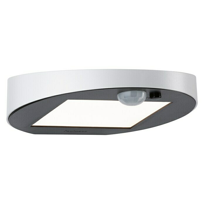 Paulmann Ryse LED-Solar-AußenwandleuchteBewegungsmelder, 1,2 W, Material: Kunststoff, Warmweiß, Weiß Front View