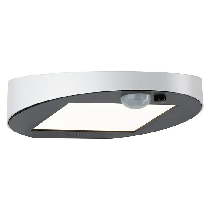 Paulmann Ryse LED-Solar-AußenwandleuchteBewegungsmelder, 1,2 W, Material: Kunststoff, Warmweiß, Weiß - Moderne LED-Wandleuchte in Weiß und Anthrazit mit Bewegungsmelder für den Außenbereich. Elegantes Design für stilvolle Beleuchtung rund ums Haus.