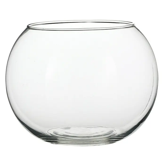 Jarrón Bolla - Ø x Al: 20 x 15,5 cm, Vidrio, Transparente - Jarrón de vidrio redondo vacío para arreglos florales o fines decorativos. El recipiente transparente es versátil en sus usos.