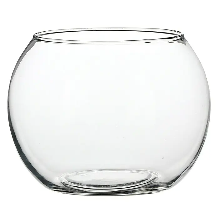Jarrón Bolla - Ø x Al: 18 x 14 cm, Vidrio, Transparente - Cuenco de vidrio transparente redondo, perfecto para arreglos florales o como elemento decorativo. Versátil para decoración del hogar.