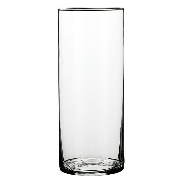 Jarrón de vidrio redondo Carly (Ø x Al: 12 x 30 cm, Transparente)