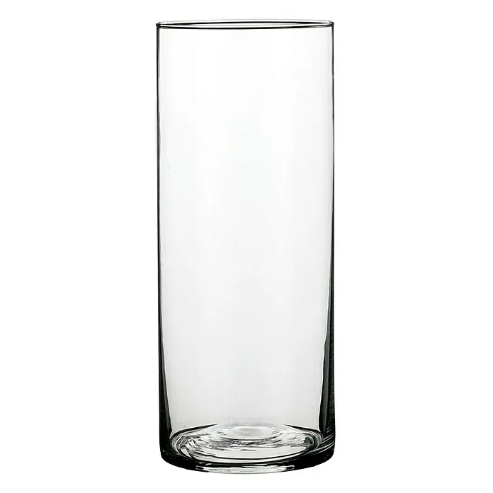 Jarrón Carly - Ø x Al: 12 x 30 cm, Vidrio, Transparente - Un jarrón de vidrio cilíndrico transparente, perfecto para arreglos florales y centros de mesa. Su diseño simple complementa cualquier flor.