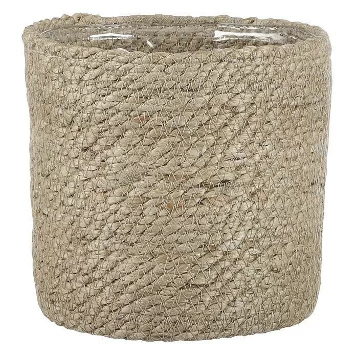 Mica Decorations Pflanzkorb Atlantic - Außenmaß (Ø x H): 16 x 16 cm, Naturmaterialien, Creme